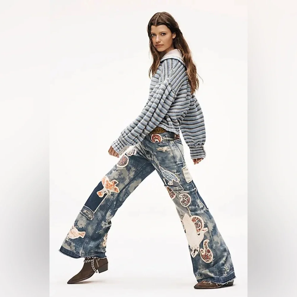 NWT We The Free Flying High Patched Jeans ~Free Bird~ - Picture 6 of 6